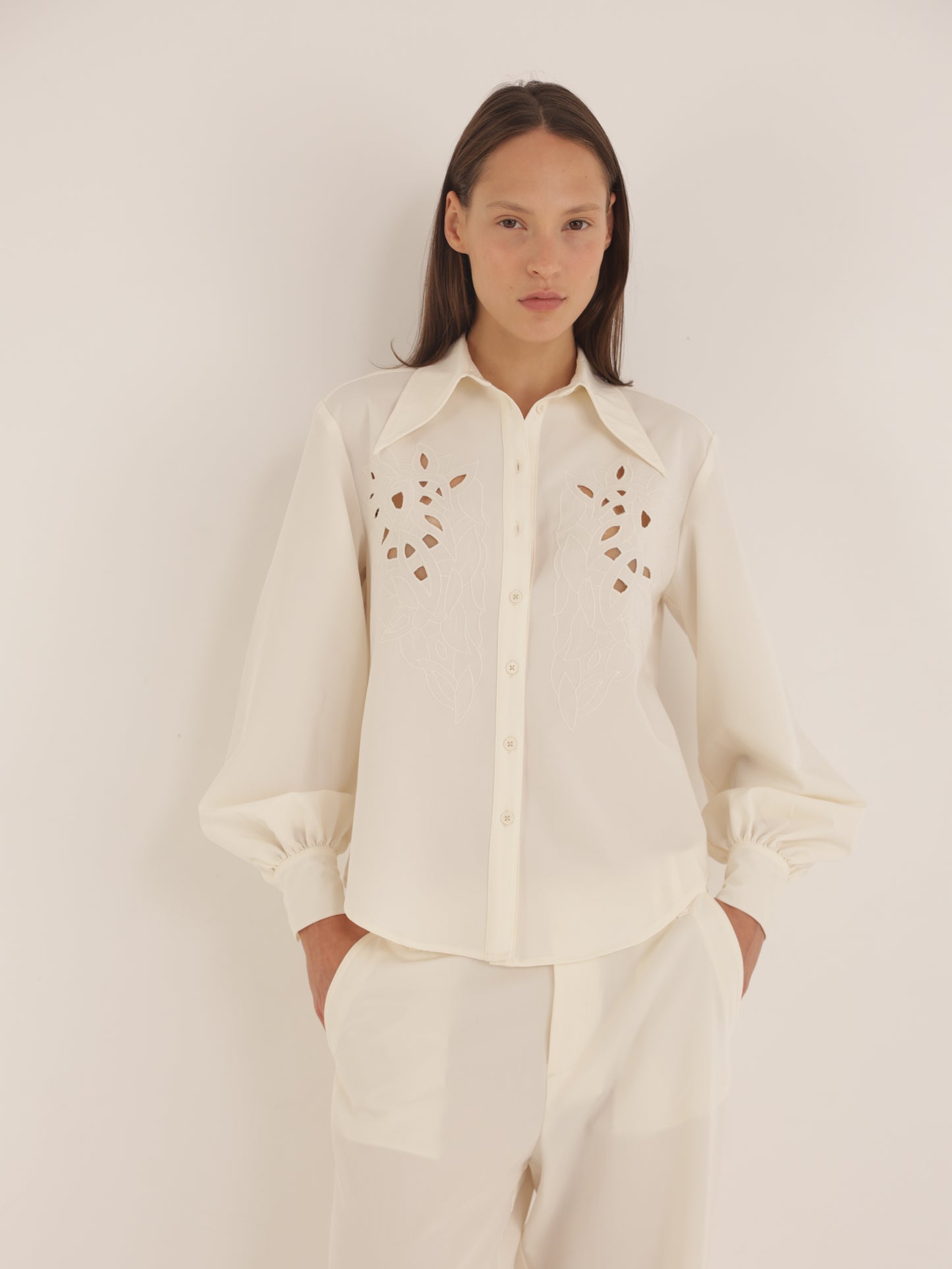 Embroidered Button-Down Shirt