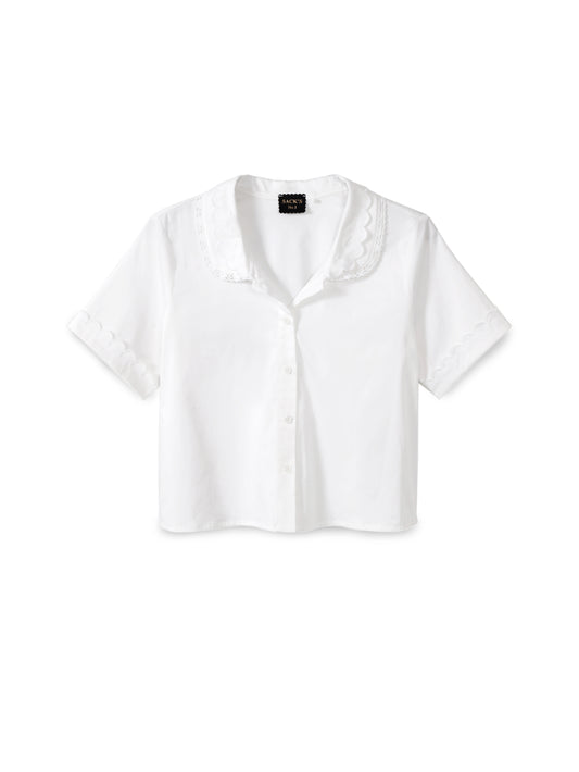 Embroidered button-down shirt