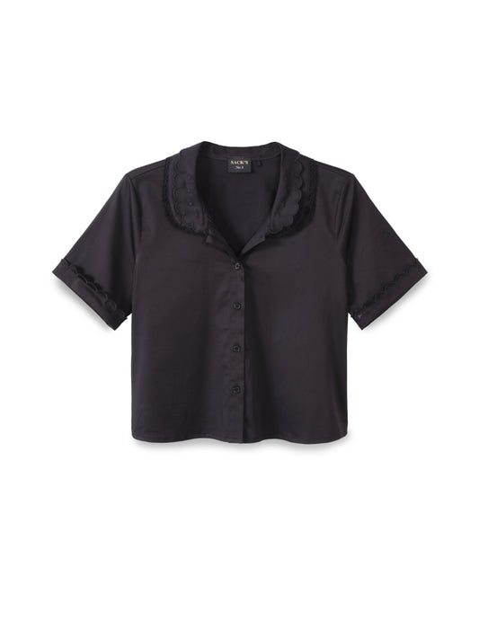 Embroidered button-down shirt