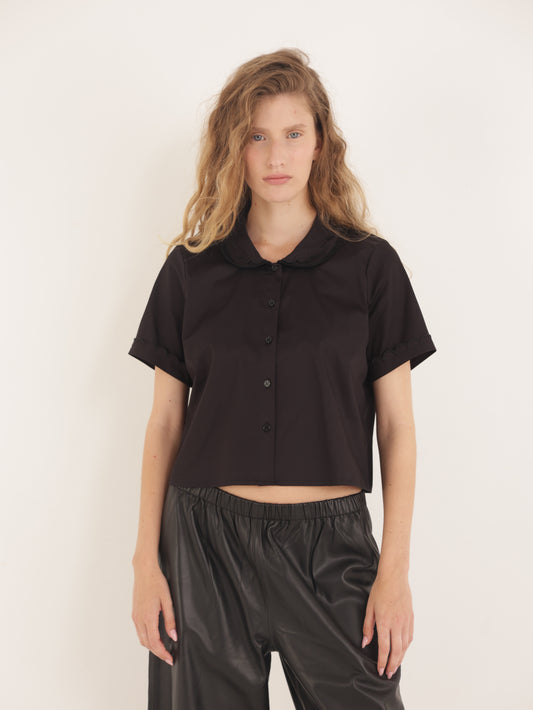 Embroidered button-down shirt