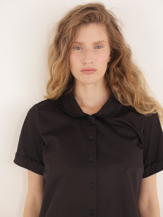 Embroidered button-down shirt