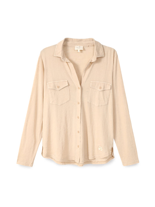 Men's button-down slub shirt