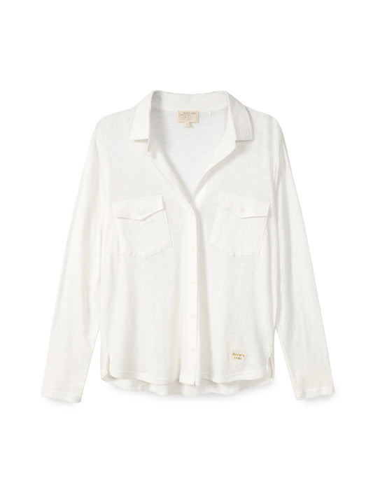 Men's button-down slub shirt