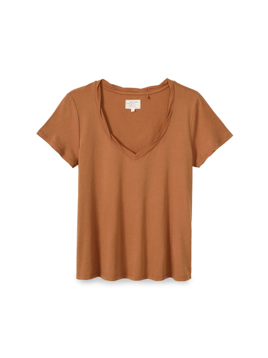 V-neck Shirt Turned sleeve