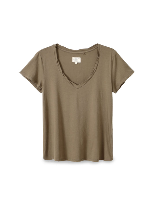 V-neck Shirt Turned sleeve
