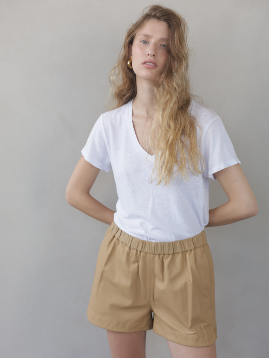 Cotton Linen V-Neck Shirt