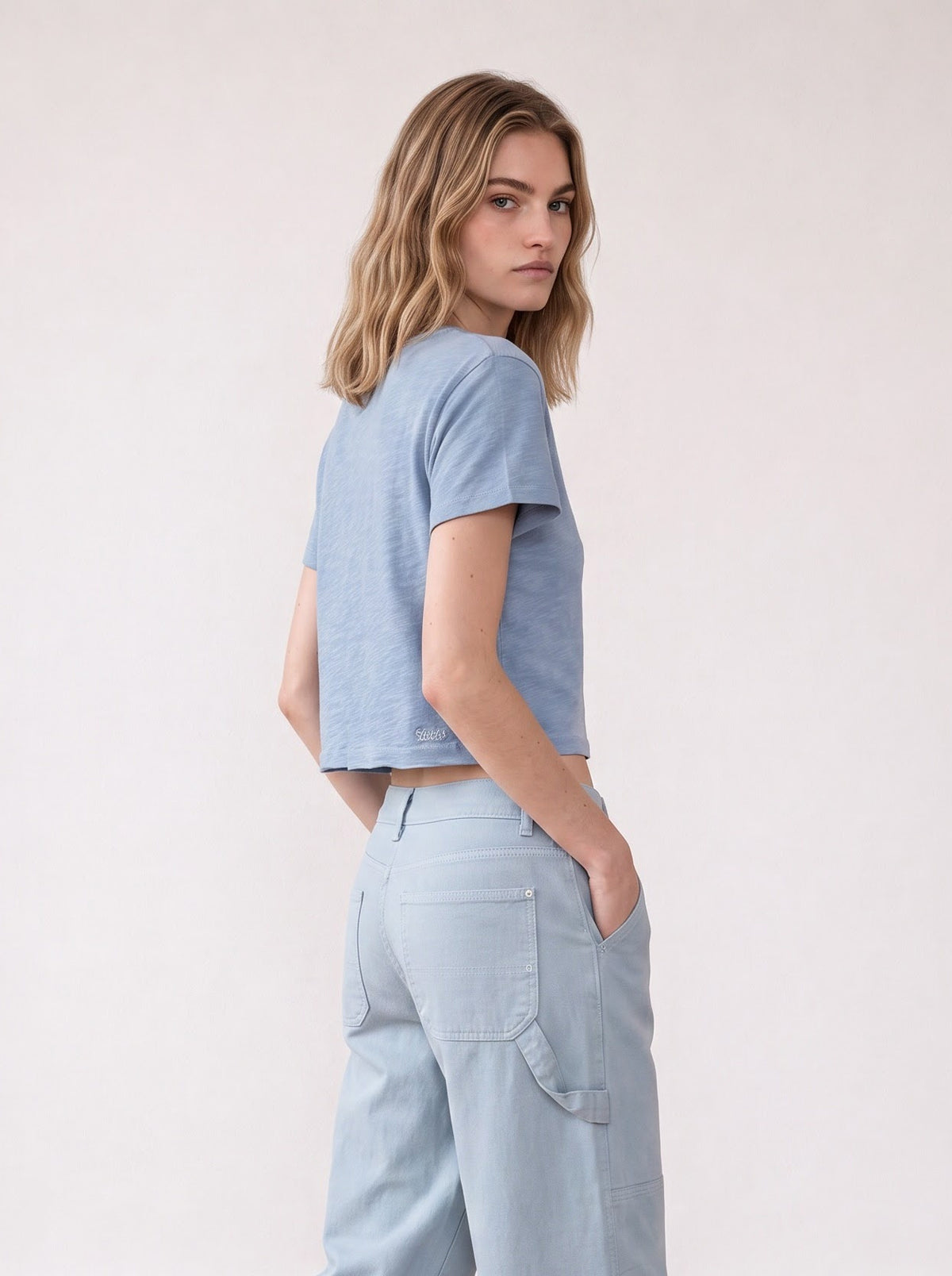 Slub cotton crop top