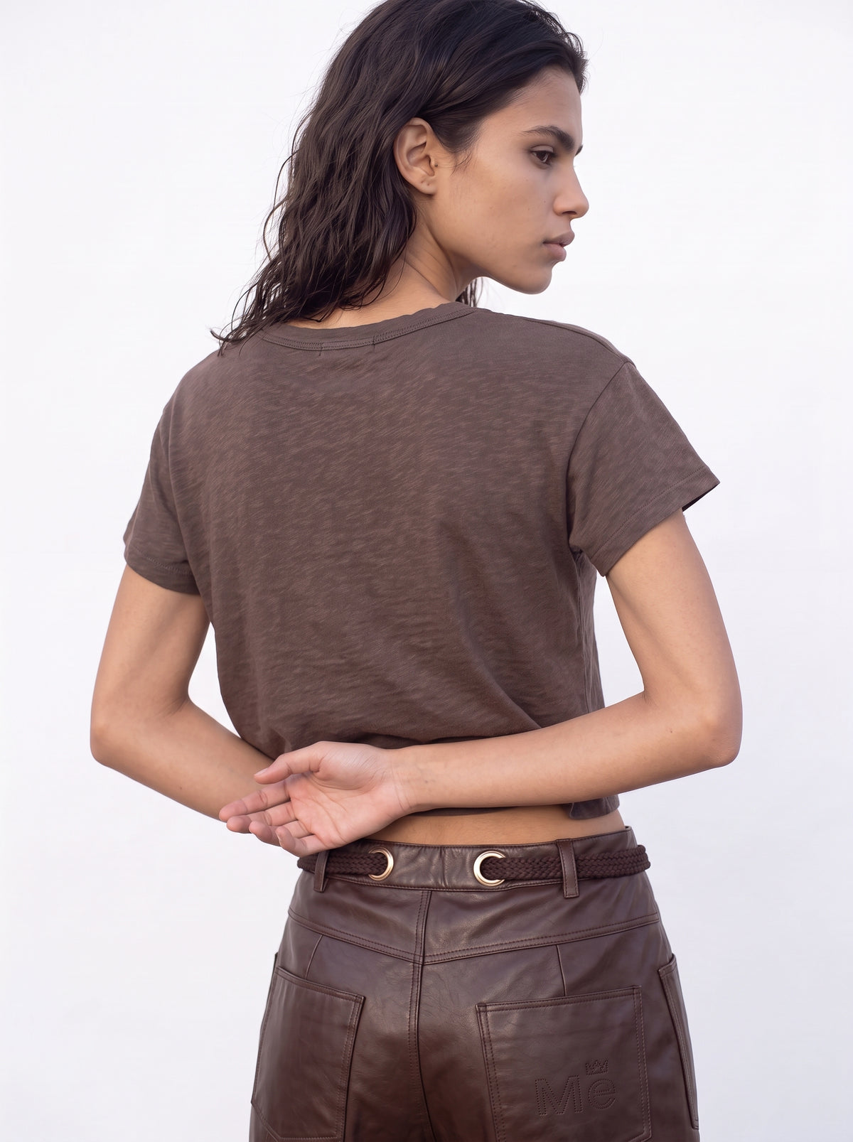 Slub cotton crop top