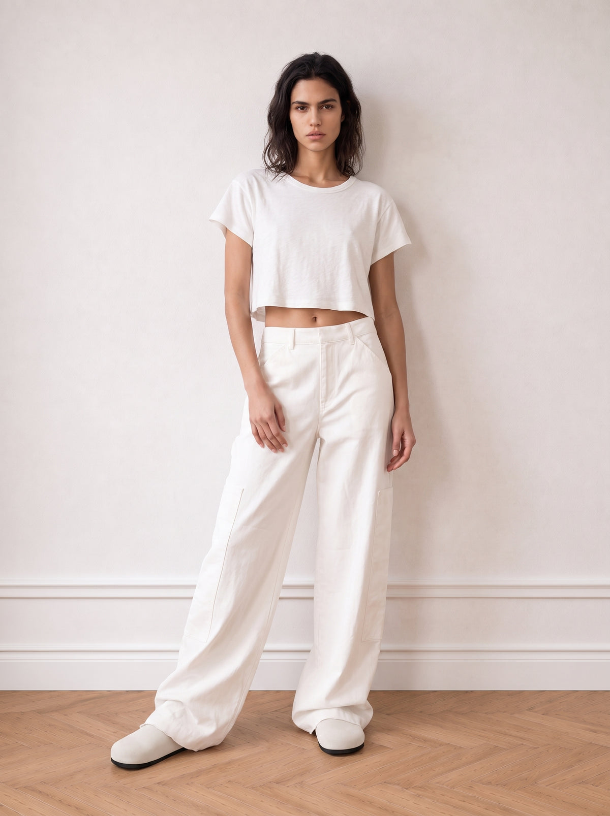 Slub cotton crop top