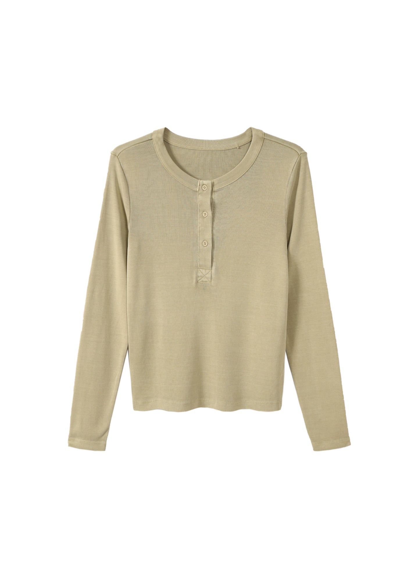 Slab T-shirt with button combination