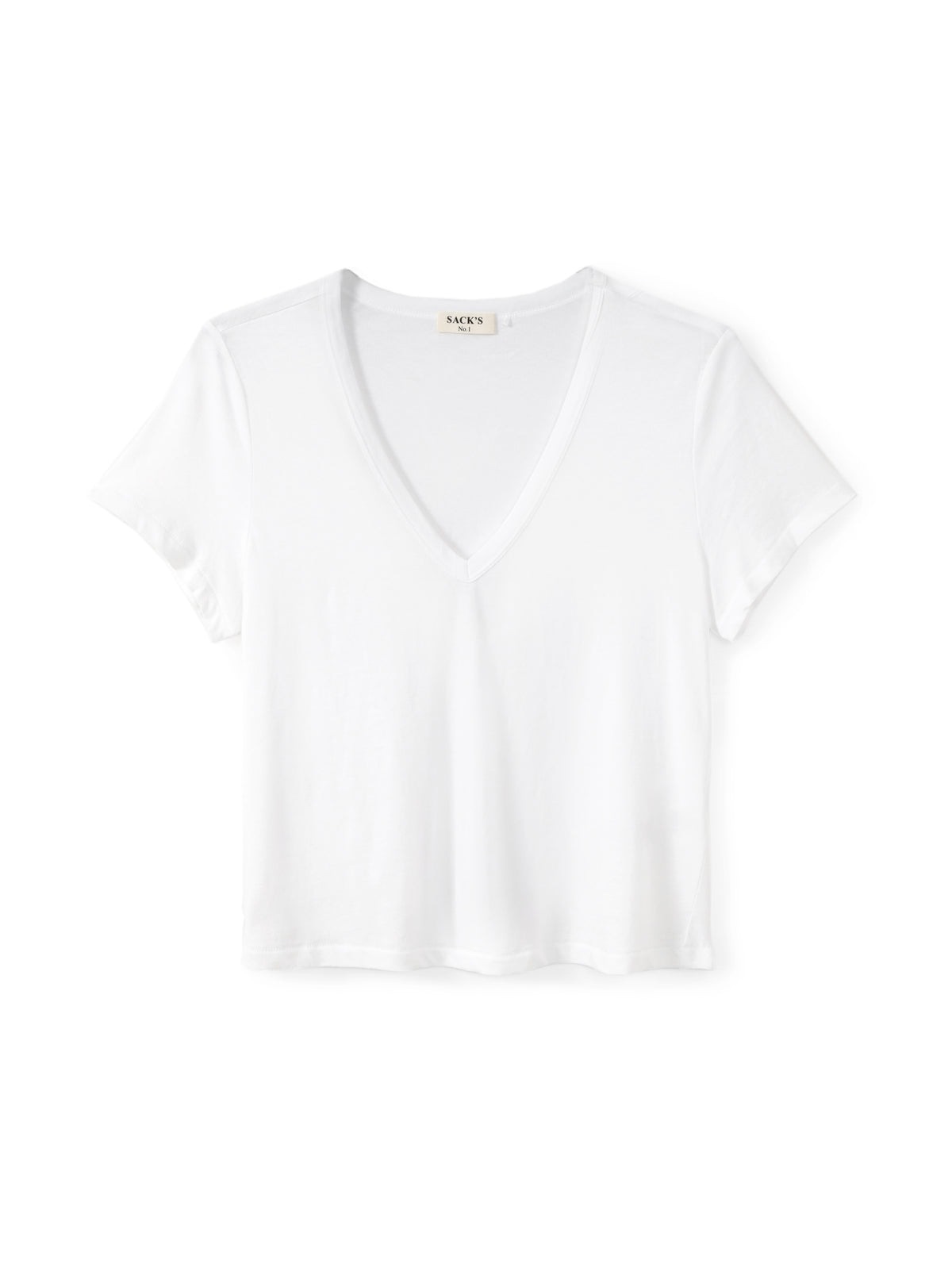 Short-sleeve V-neck jersey top