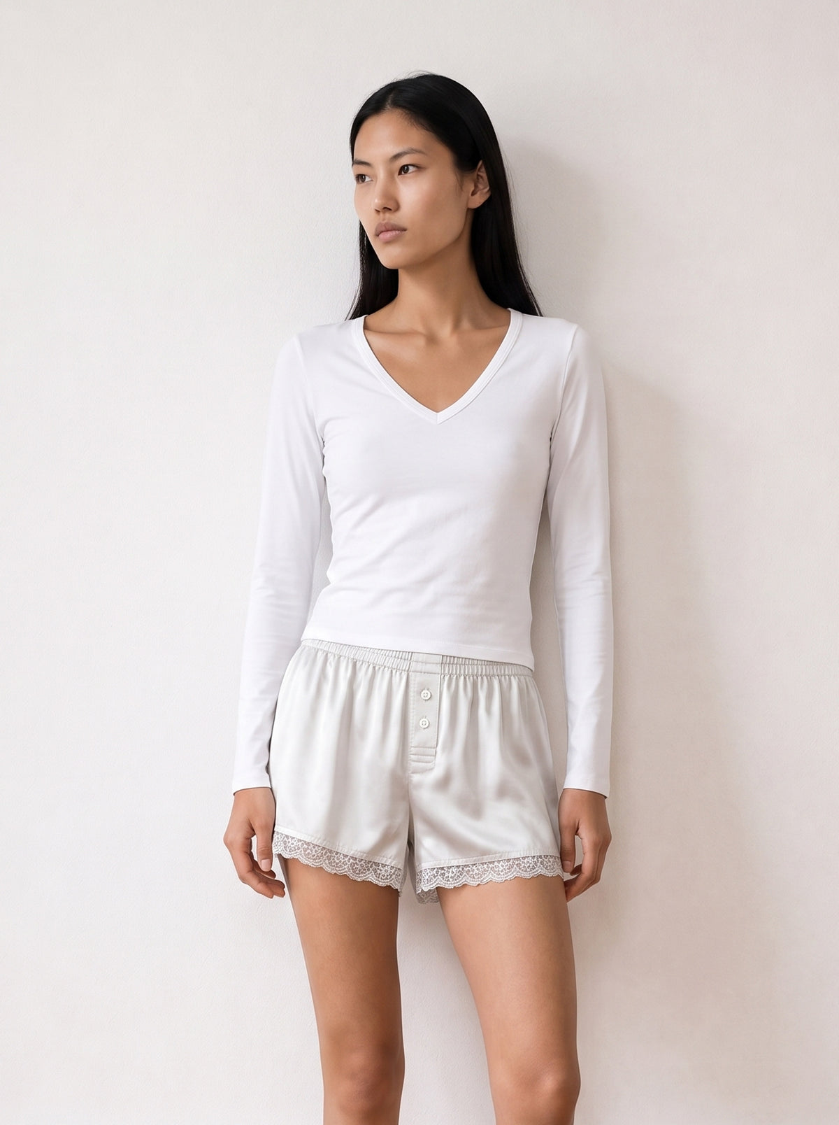 Long sleeve V-neck top