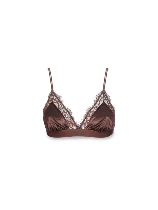 Lace velvet bra