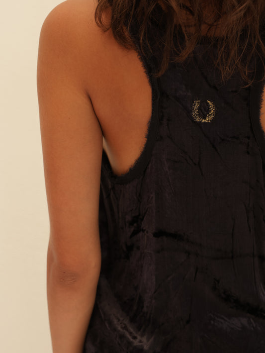 Embroidered Velvet Tank Top
