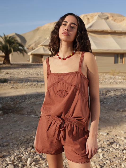 Embroidered tank top