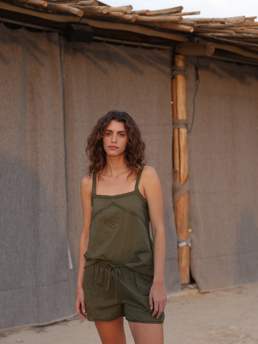 Embroidered tank top