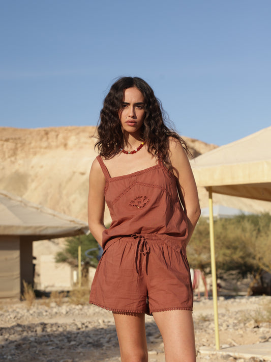 Embroidered tank top