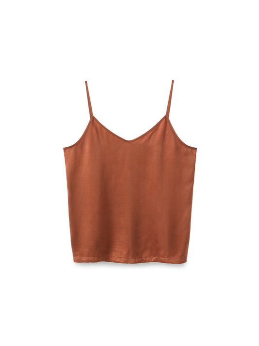 Embroidered Cupro Tank Top