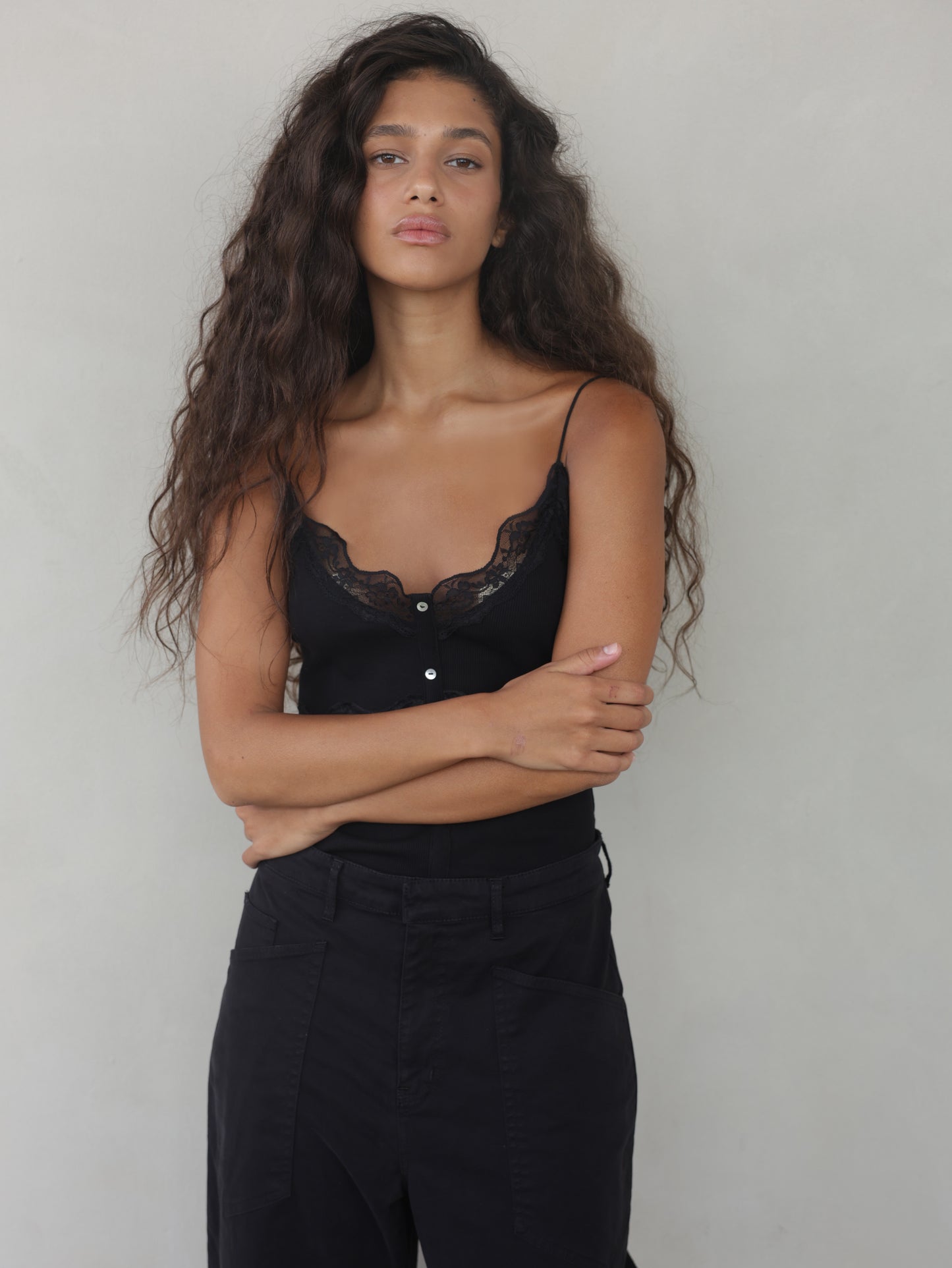 Rib Lace Tank Top