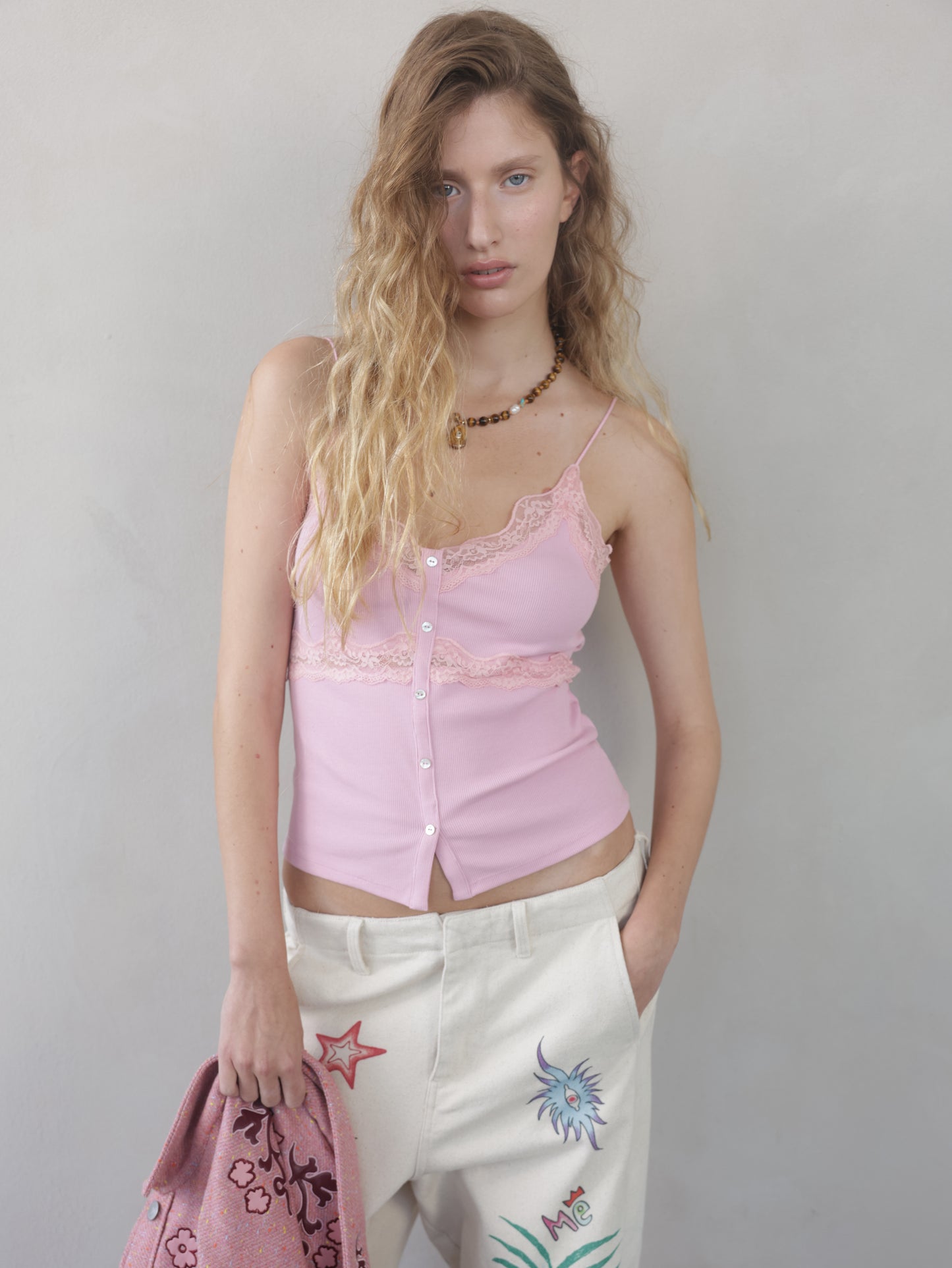 Rib Lace Tank Top