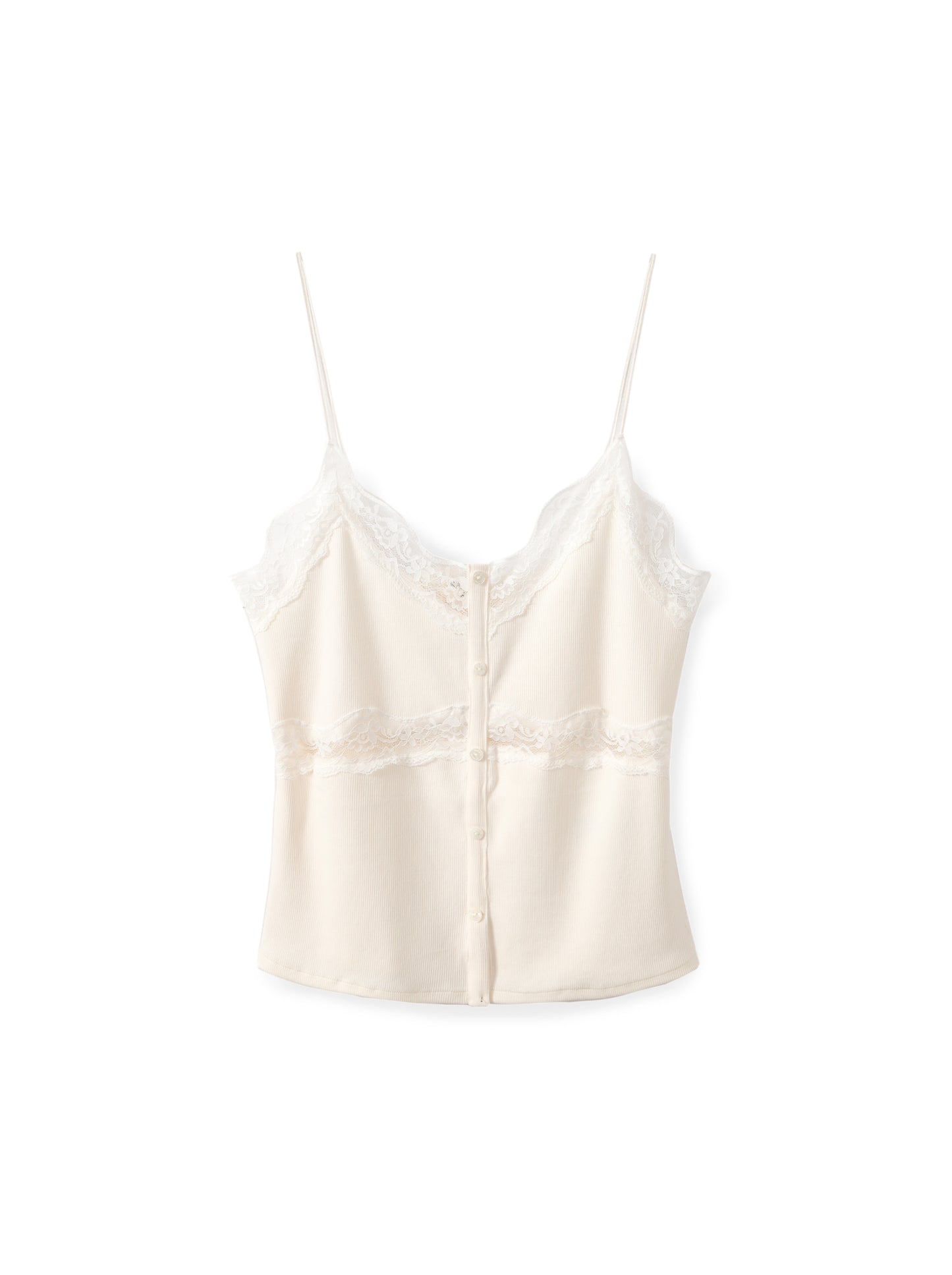 Ribbed Lace Tank Top