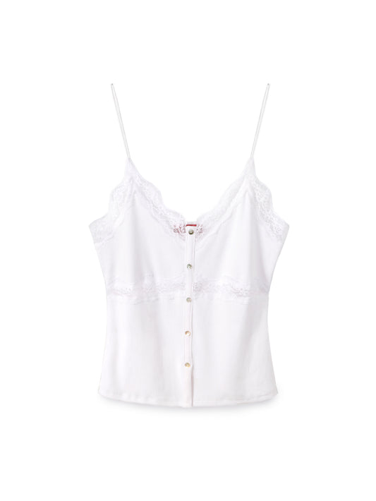 Rib Lace Tank Top