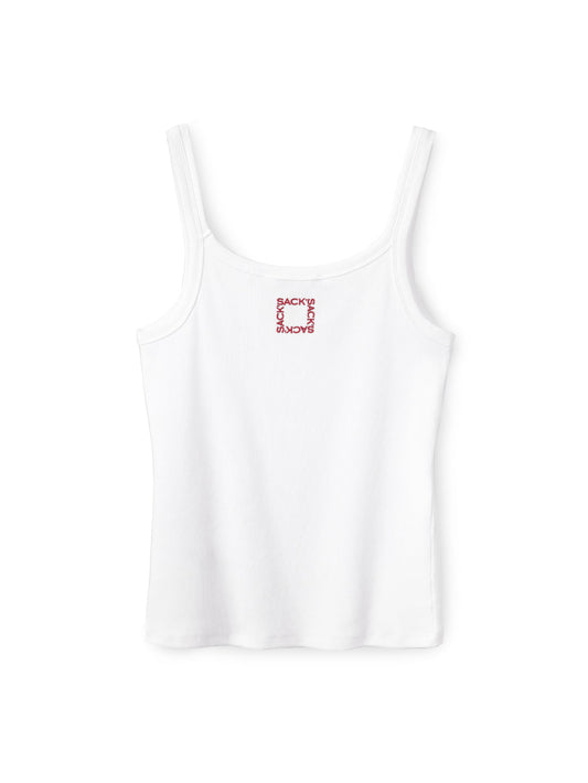 Embroidered ribbed tank top