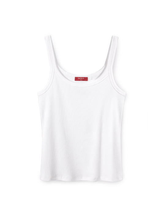 Embroidered ribbed tank top