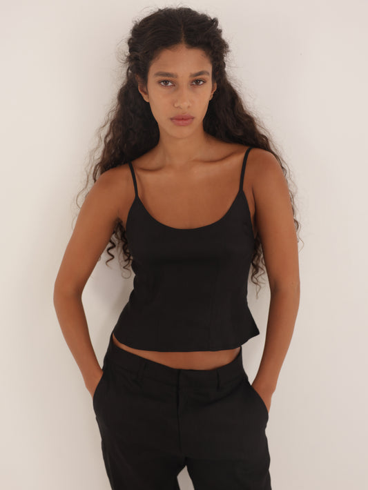 Loose linen tank top