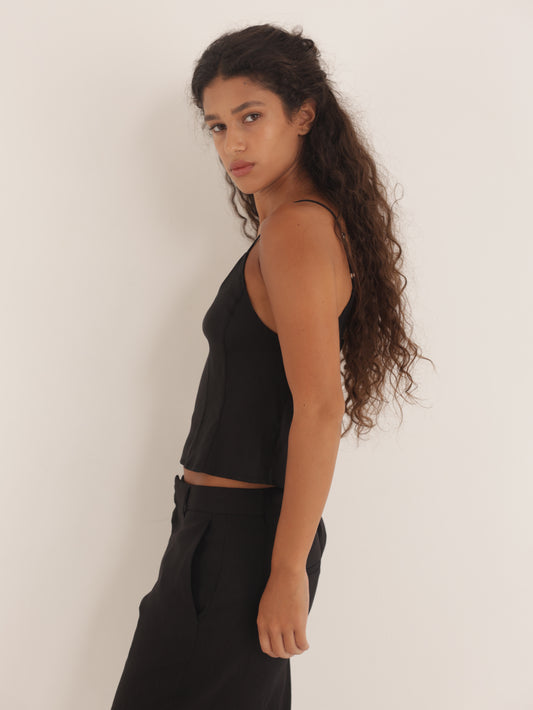 Loose linen tank top