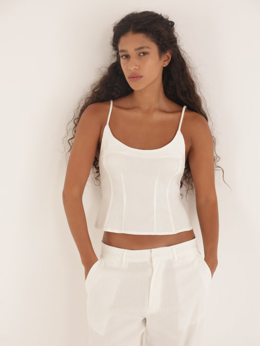 Loose linen tank top