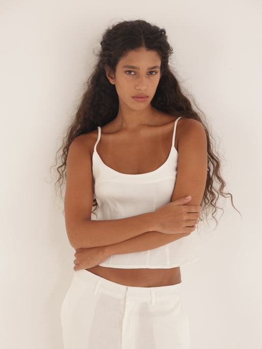Loose linen tank top