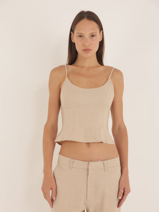 Loose linen tank top