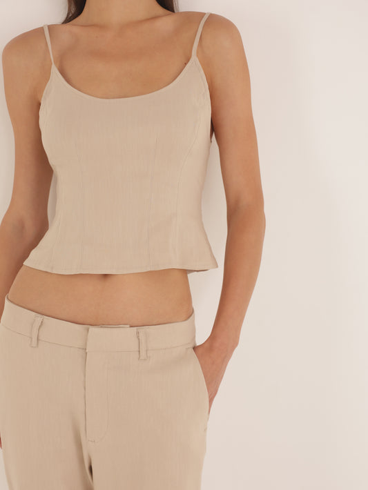 Loose linen tank top