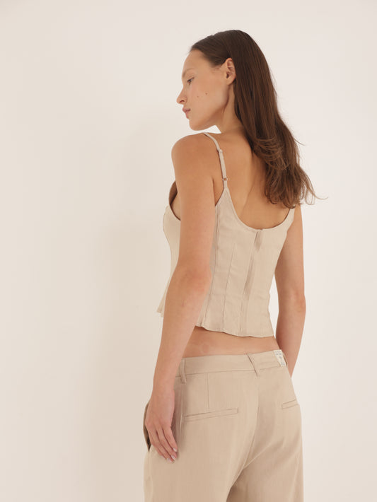 Loose linen tank top