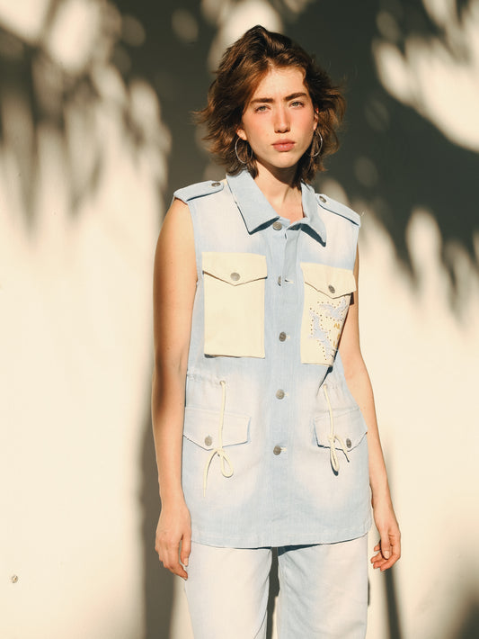 Andrea Denim Utility Vest