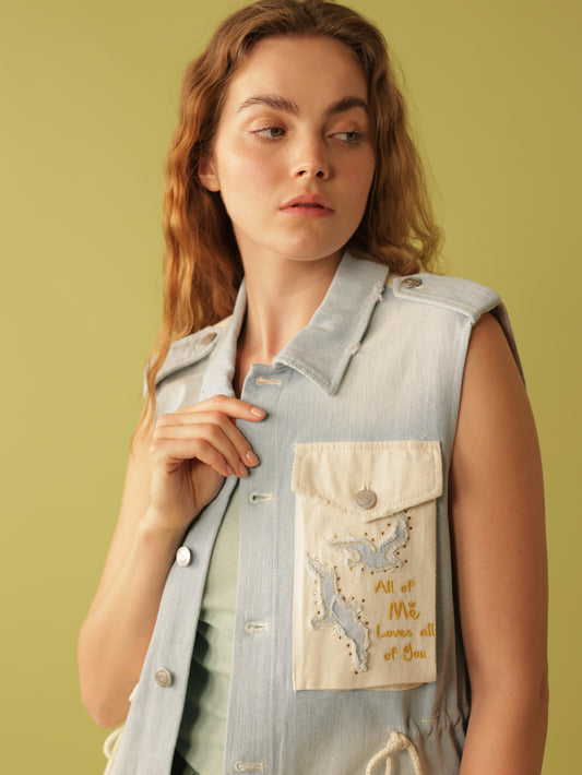 Andrea Denim Utility Vest