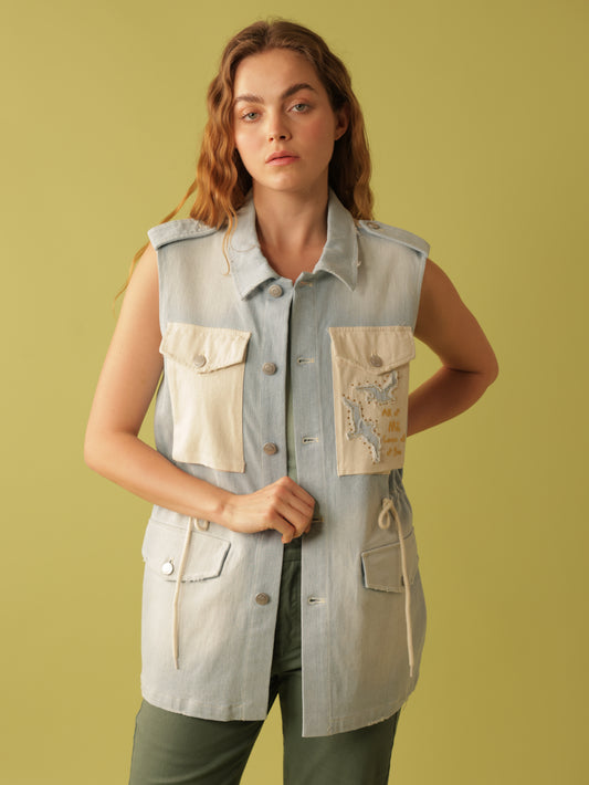 Andrea Denim Utility Vest