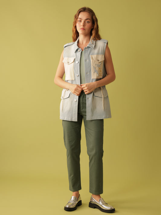 Andrea Denim Utility Vest