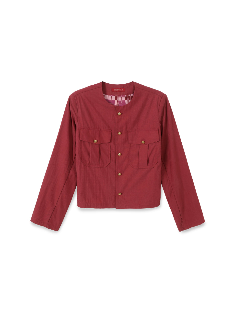 Collarless Cropped Jacket