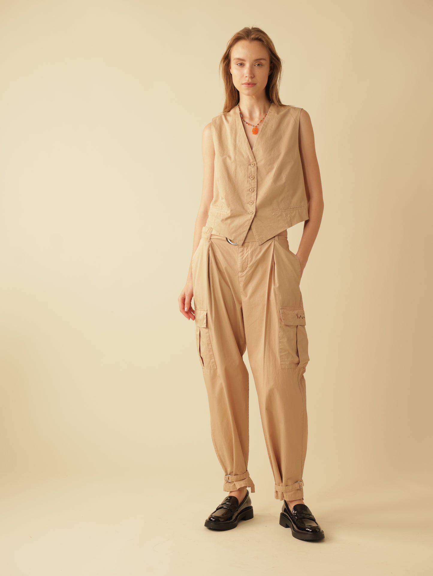 Belted Waist Utility Pants