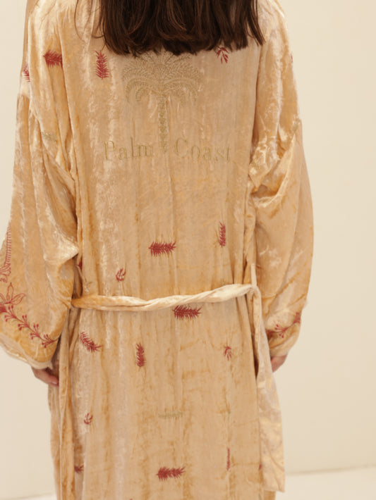 Embroidered Velvet Kimono