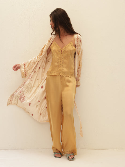 Embroidered Velvet Kimono