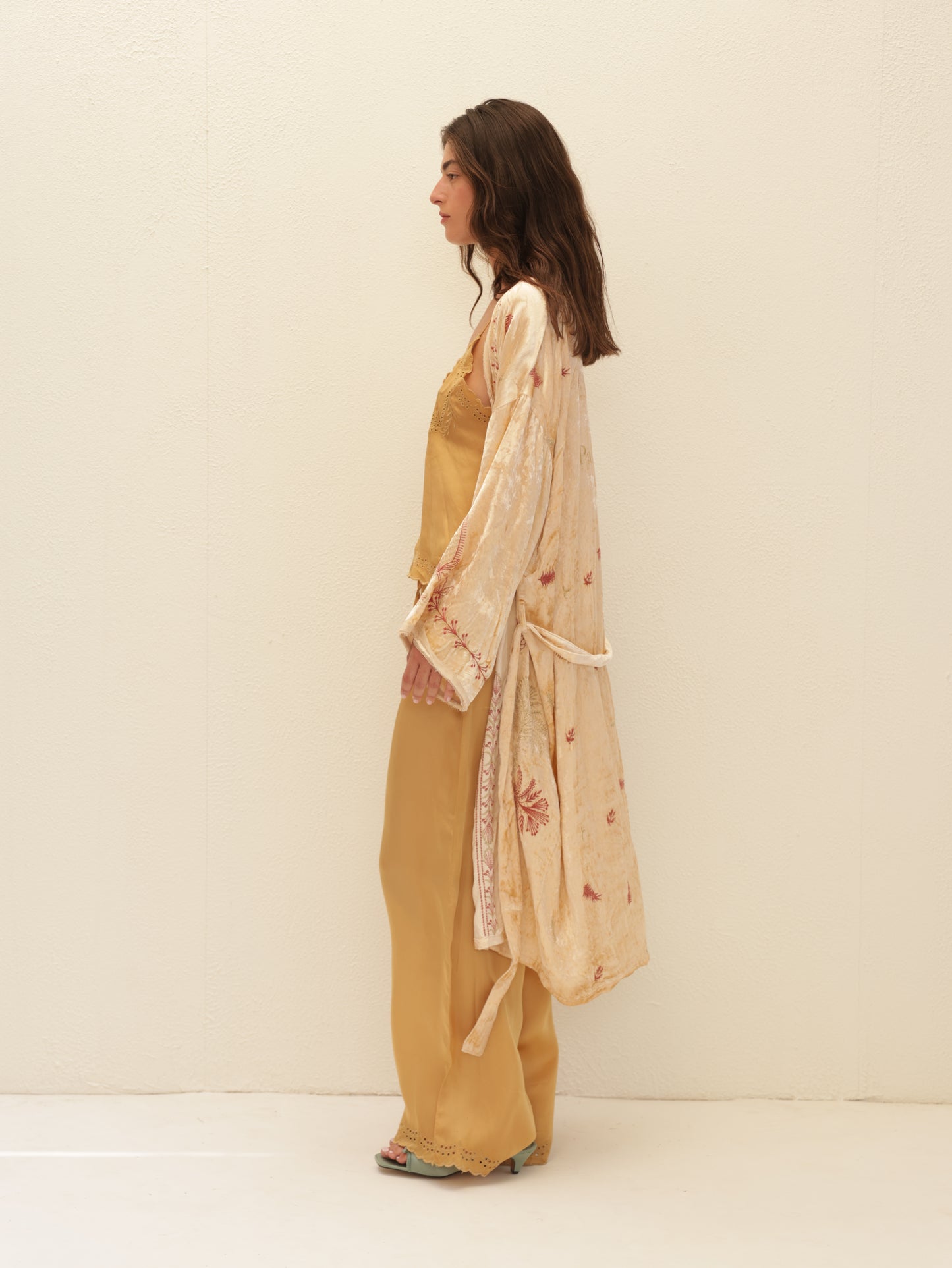 Embroidered Velvet Kimono