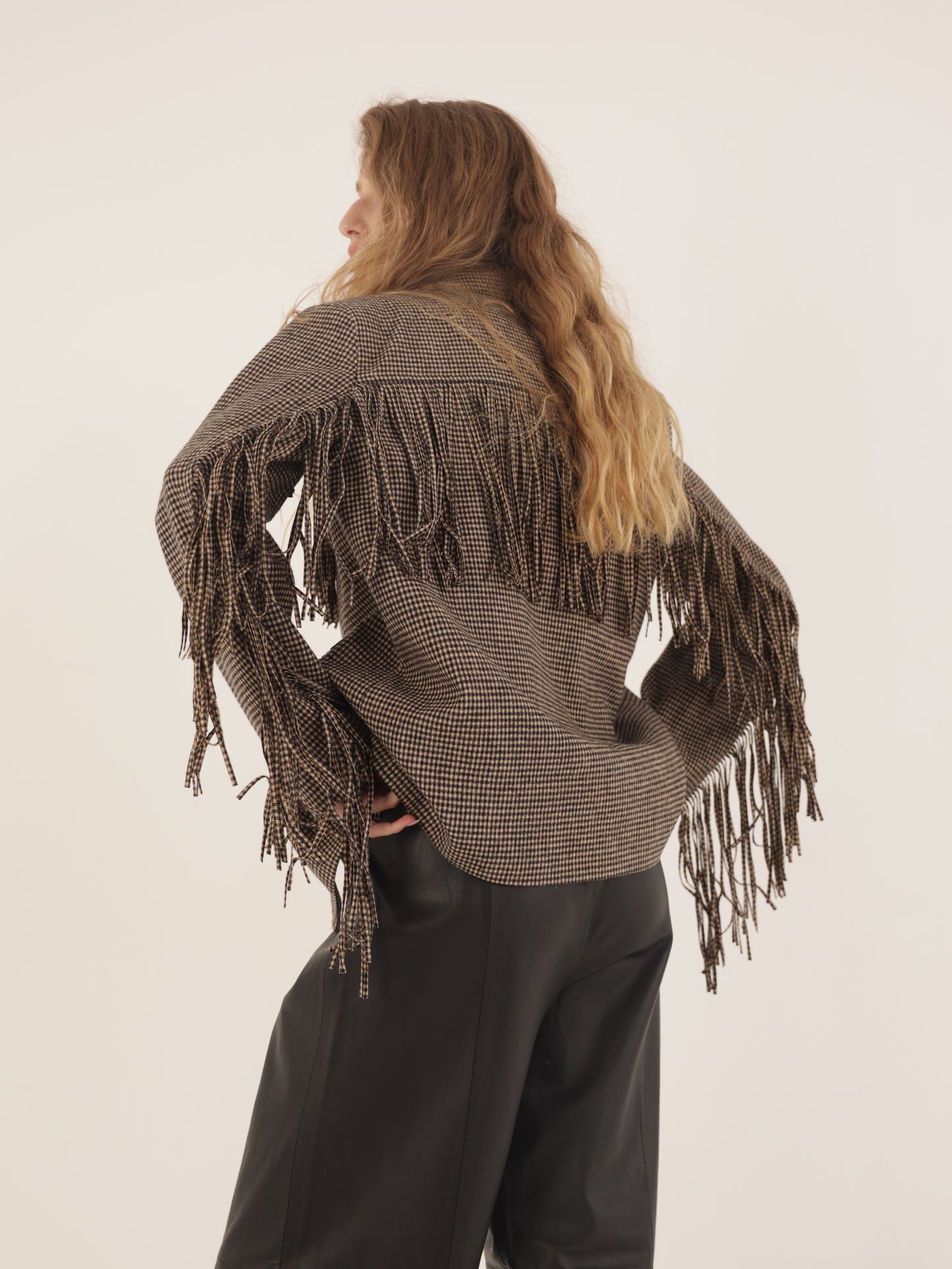 Checkered Jacket with fringes