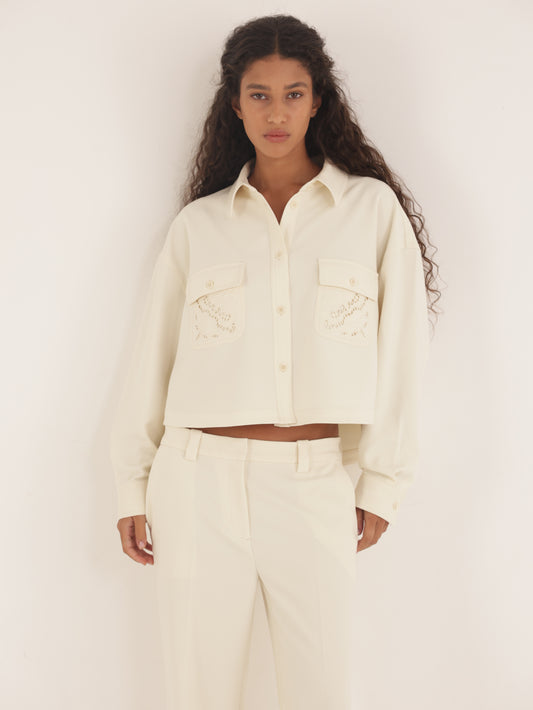 Embroidered Crop Jacket