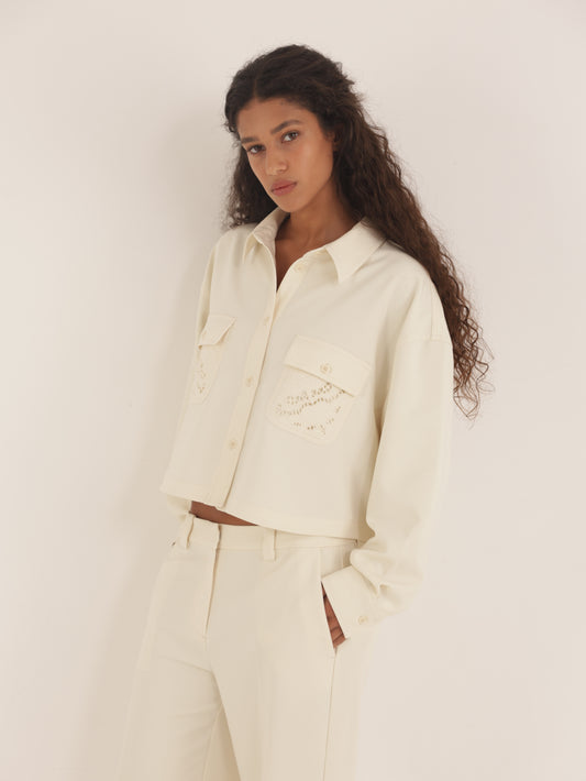 Embroidered Crop Jacket