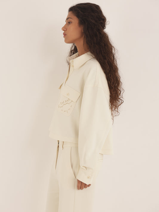 Embroidered Crop Jacket