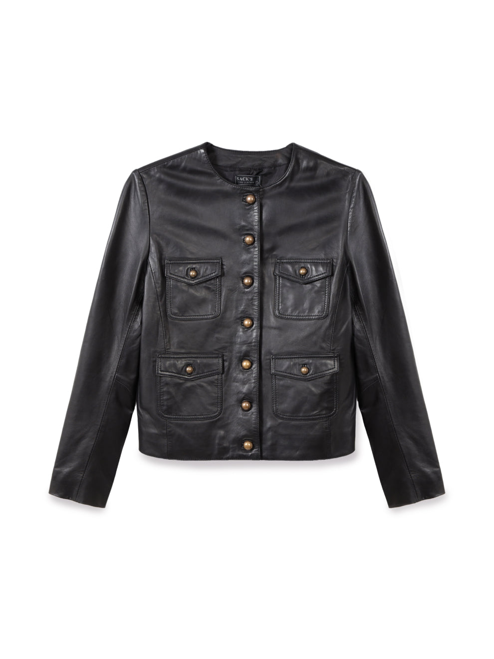 Leather crop jacket