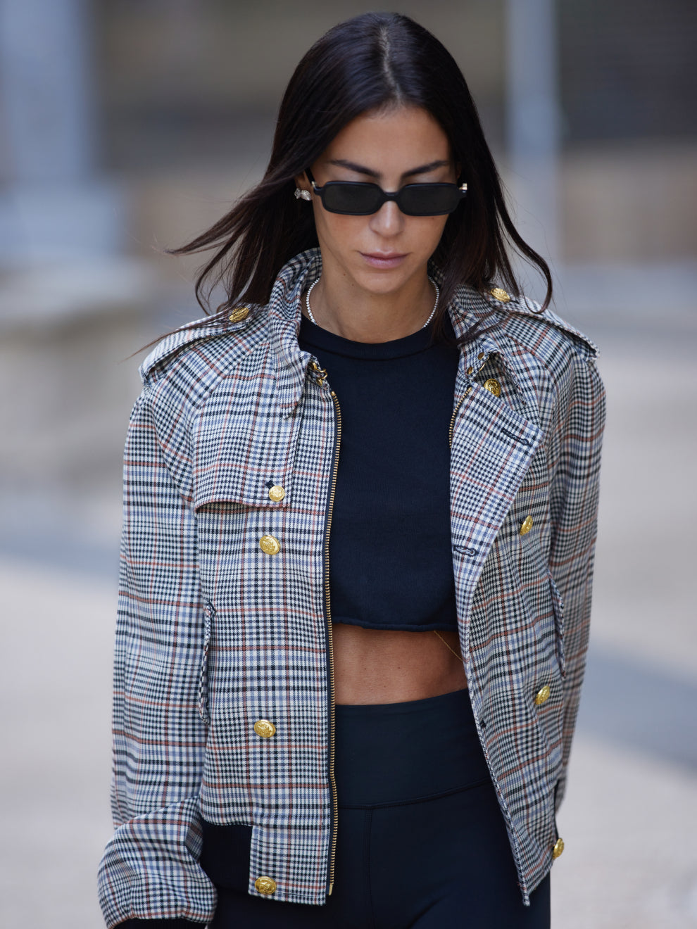 ז'קט בומבר משובץ